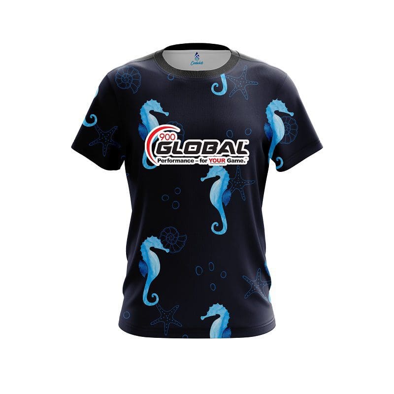 900 Global Underwater Seahorse CoolWick Bowling Jersey