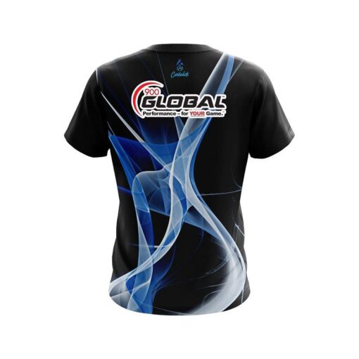 900 Global Smokey Blue Wave CoolWick Bowling Jersey - Image 2