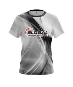 900 Global Wavy Black And White Swirl CoolWick Bowling Jersey
