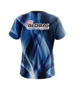Alternative view of 900 Global Wavy Blue Swirl  CoolWick Bowling Jersey