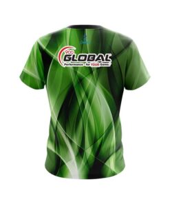 Alternative view of 900 Global Wavy Green Swirl  CoolWick Bowling Jersey