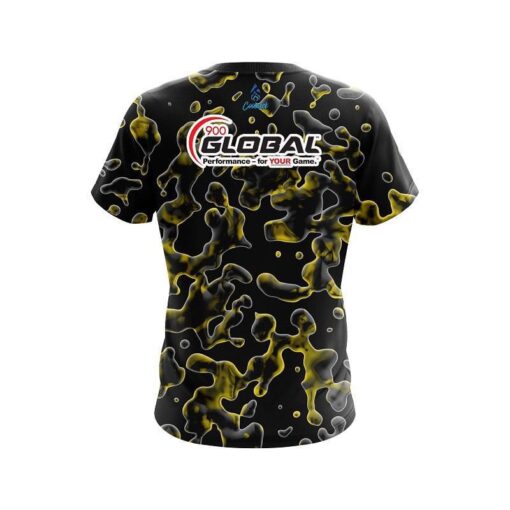 900 Global Yellow Flowing Fluid CoolWick Bowling Jersey - Image 2