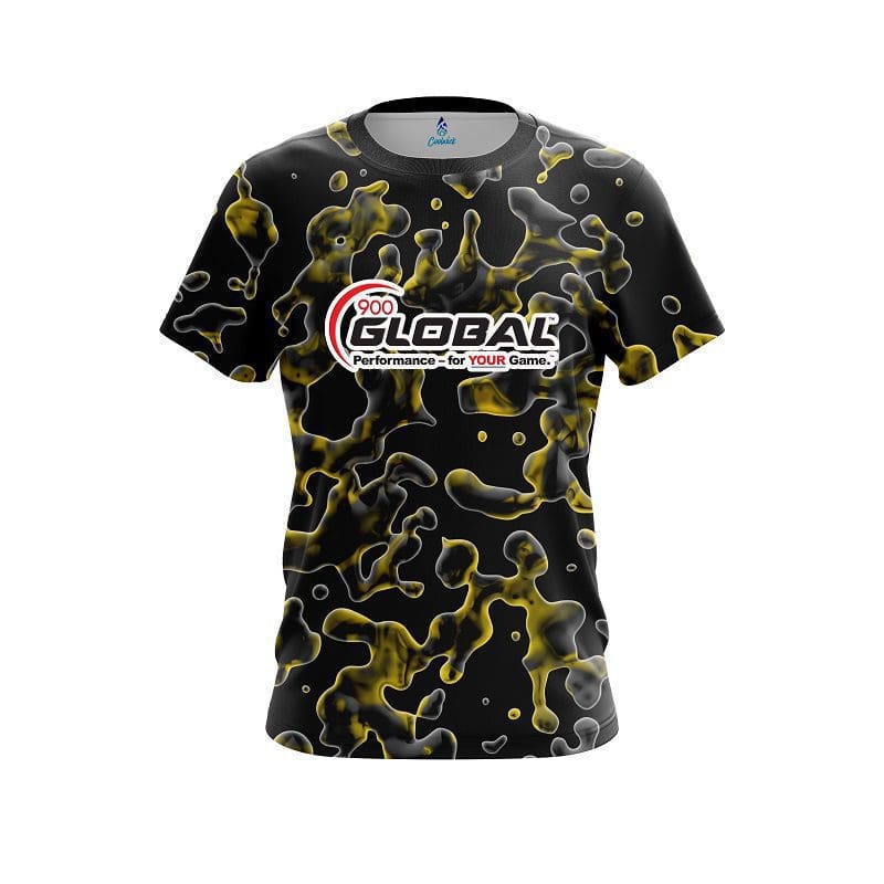 900 Global Yellow Flowing Fluid CoolWick Bowling Jersey