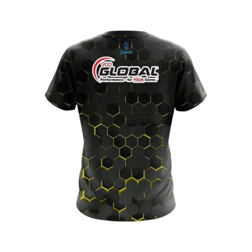 900 Global Yellow Honeycomb Fusion CoolWick Bowling Jersey - Image 2