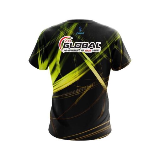 900 Global Yellow Spiral CoolWick Bowling Jersey - Image 2