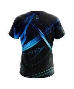 Alternative view of Plain Aqua Swirl CoolWick Bowling Jersey