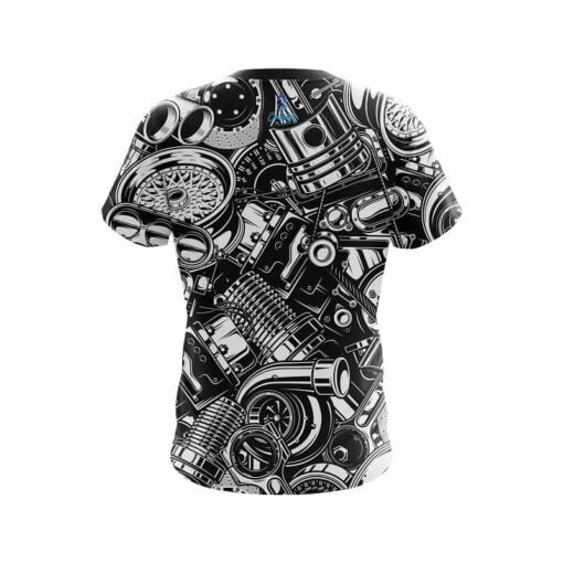 Plain Auto Parts Explosion CoolWick Bowling Jersey - Image 2