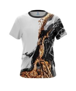 Plain Black And Gold Liquid Marble CoolWick Bowling Jersey