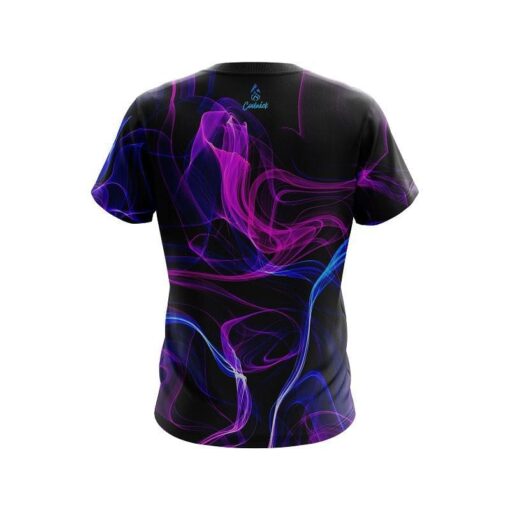 Plain Blue Purple Smoke CoolWick Bowling Jersey - Image 2