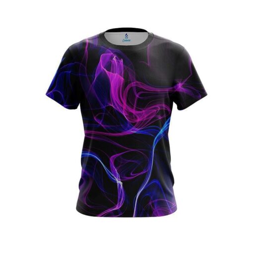 Plain Blue Purple Smoke CoolWick Bowling Jersey