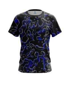 Plain Blue Flowing Fluid CoolWick Bowling Jersey