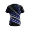 Plain Blue Motion Swirl CoolWick Bowling Jersey - Image 2