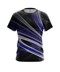 Plain Blue Motion Swirl CoolWick Bowling Jersey