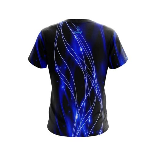 Plain Blue Spiral Waves CoolWick Bowling Jersey - Image 2