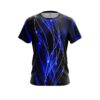 Plain Blue Spiral Waves CoolWick Bowling Jersey