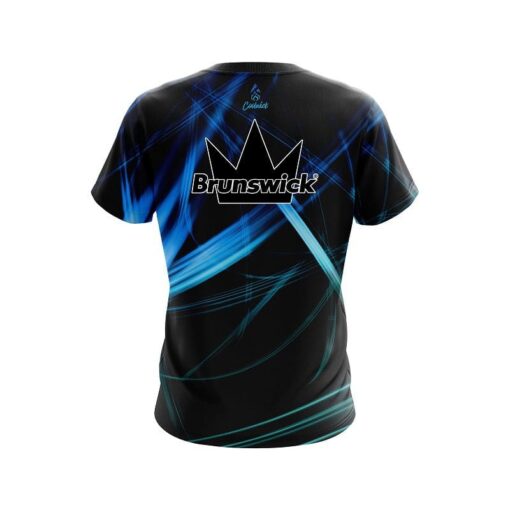 Brunswick Aqua Swirl CoolWick Bowling Jersey - Image 2
