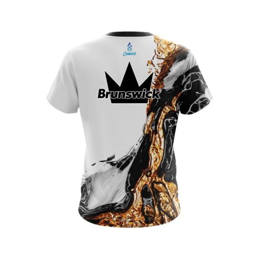 Brunswick Black And Gold Liquid Marble CoolWick Bowling Jersey - Image 2