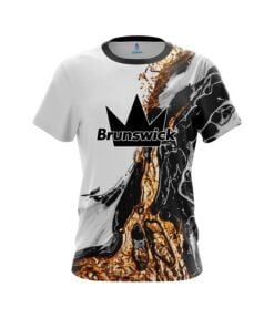 Brunswick Black And Gold Liquid Marble CoolWick Bowling Jersey