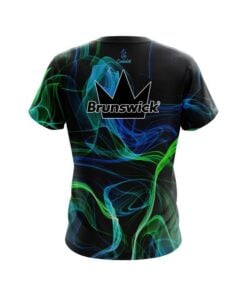 Alternative view of Brunswick Blue Green Smoke CoolWick Bowling Jersey