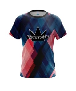 Brunswick Blue And Pink Diamond CoolWick Bowling Jersey