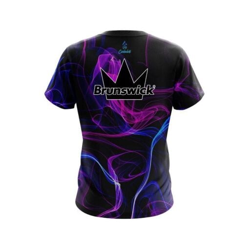 Brunswick Blue Purple Smoke CoolWick Bowling Jersey - Image 2