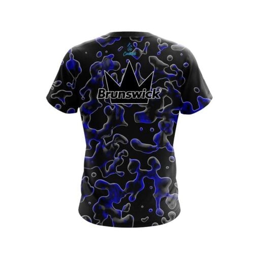 Brunswick Blue Flowing Fluid CoolWick Bowling Jersey - Image 2