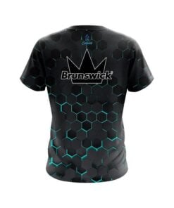 Alternative view of Brunswick Aqua Honeycomb Fusion CoolWick Bowling Jersey