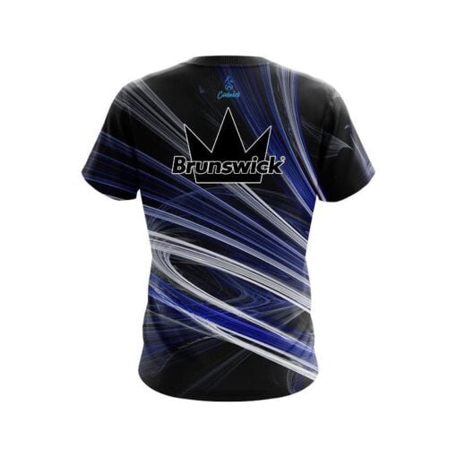 Brunswick Blue Motion Swirl CoolWick Bowling Jersey - Image 2