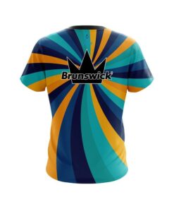 Alternative view of Brunswick Orange And Blue Color Swirl CoolWick Bowling Jersey