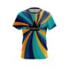 Brunswick Orange And Blue Color Swirl CoolWick Bowling Jersey