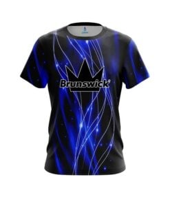Brunswick Blue Spiral Waves CoolWick Bowling Jersey