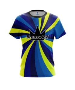Brunswick Blue And Yellow Color Swirl CoolWick Bowling Jersey