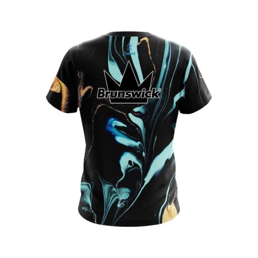 Brunswick Blue and Gold Resin CoolWick Bowling Jersey - Image 2