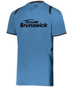 Brunswick Men's Magnitude Performance Crew Bowling Shirt Dri-Fit Black Blue 