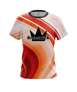 Brunswick Curvy Orange Pattern CoolWick Bowling Jersey