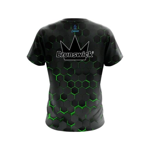 Brunswick Green Honeycomb Fusion CoolWick Bowling Jersey - Image 2