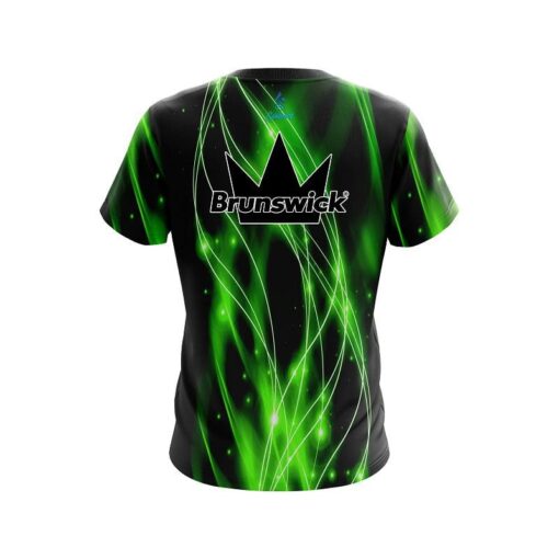 Brunswick Green Spiral Waves CoolWick Bowling Jersey - Image 2