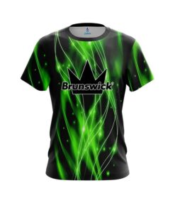 Brunswick Green Spiral Waves CoolWick Bowling Jersey