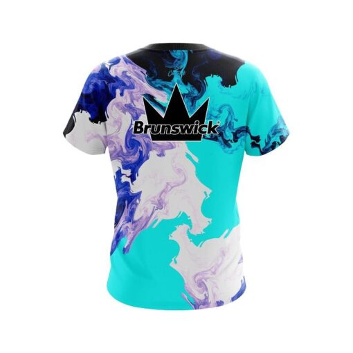 Brunswick Liquid Marble Purple And Blue CoolWick Bowling Jersey - Image 2