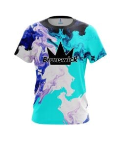 Brunswick Liquid Marble Purple And Blue CoolWick Bowling Jersey