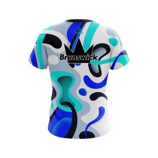 Brunswick Modern Art Blue CoolWick Bowling Jersey - Image 2
