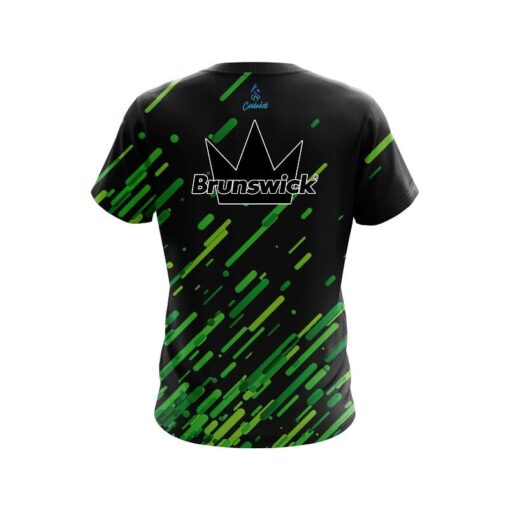 Brunswick Modern Green Stripe CoolWick Bowling Jersey - Image 2