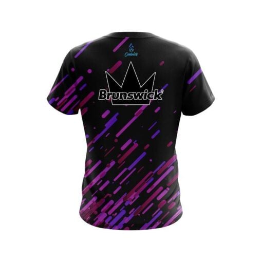Brunswick Modern Purple Stripe CoolWick Bowling Jersey - Image 2