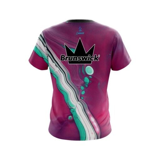 Brunswick Pink And Green Liquid CoolWick Bowling Jersey - Image 2