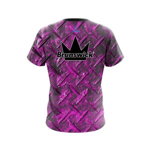 Brunswick Pink Diamond Plate CoolWick Bowling Jersey - Image 2