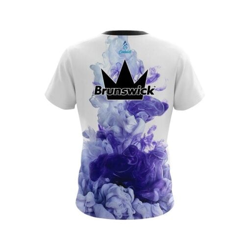 Brunswick Purple ink Splash CoolWick Bowling Jersey - Image 2