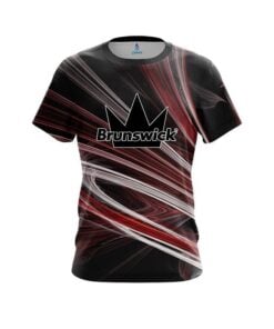 Brunswick Red Motion Swirl CoolWick Bowling Jersey