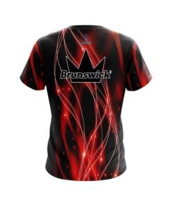 Alternative view of Brunswick Red Spiral Waves CoolWick Bowling Jersey