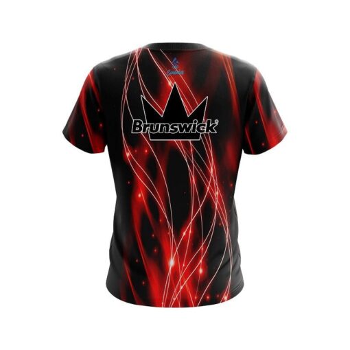 Brunswick Red Spiral Waves CoolWick Bowling Jersey - Image 2