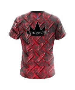 Alternative view of Brunswick Red Diamond Plate CoolWick Bowling Jersey